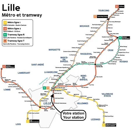 Apartament Gares Avec Parking Securise Lille